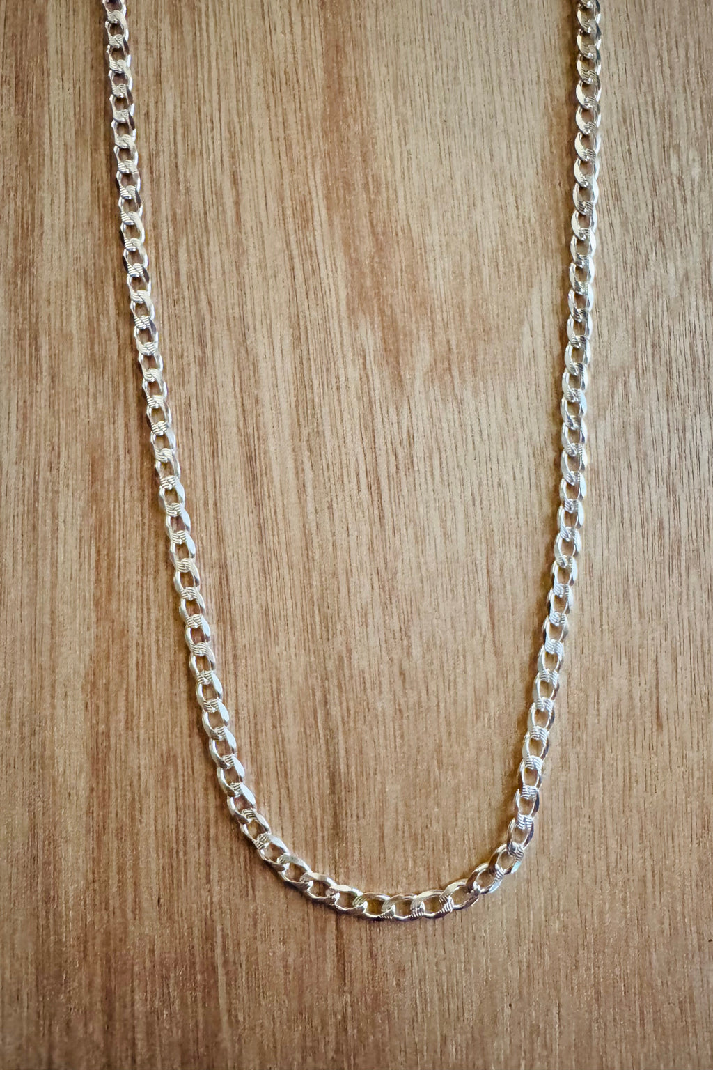 Cadena eslabón plata 60 cm, plata 0,925