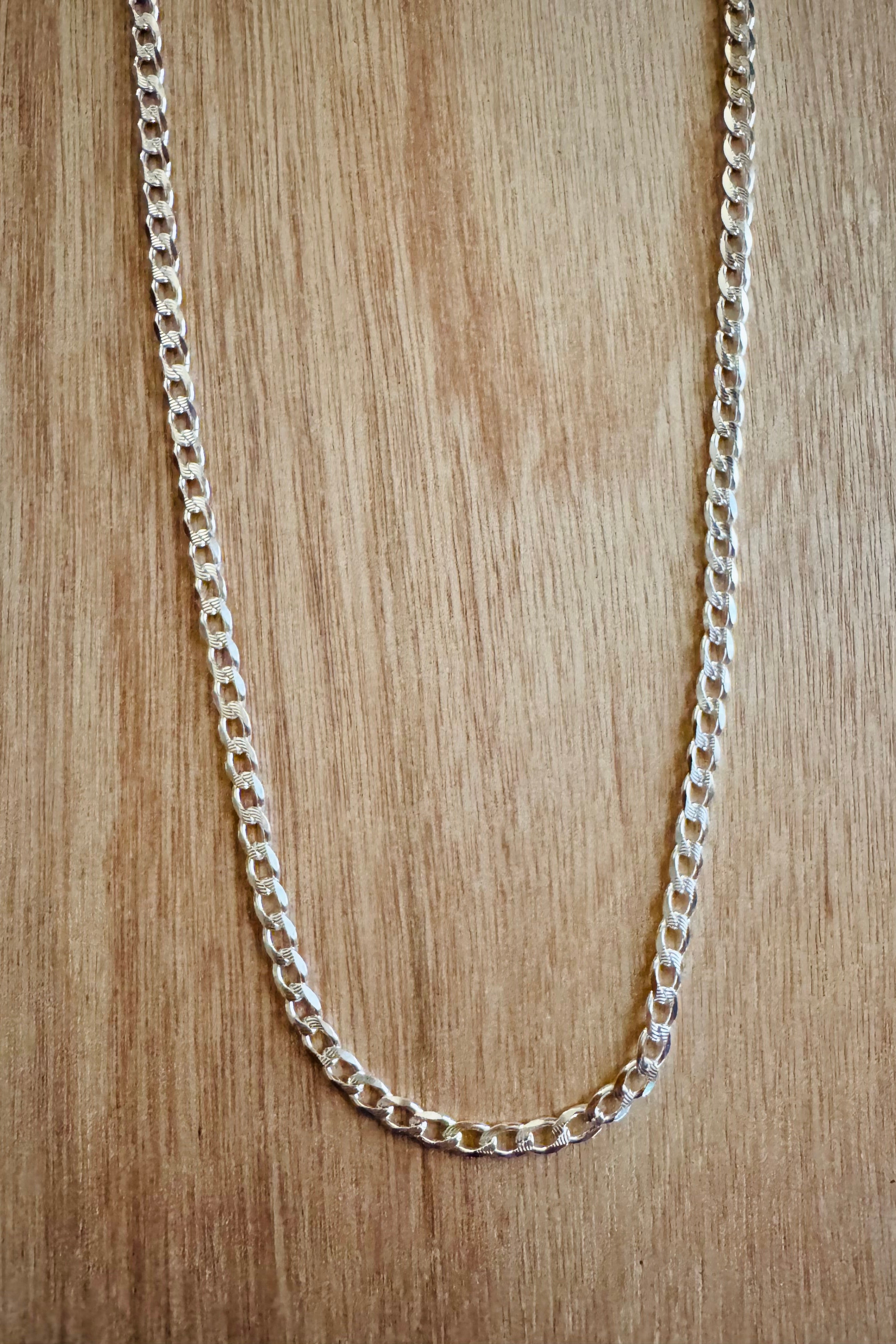 Cadena eslabón plata 60 cm, plata 0,925