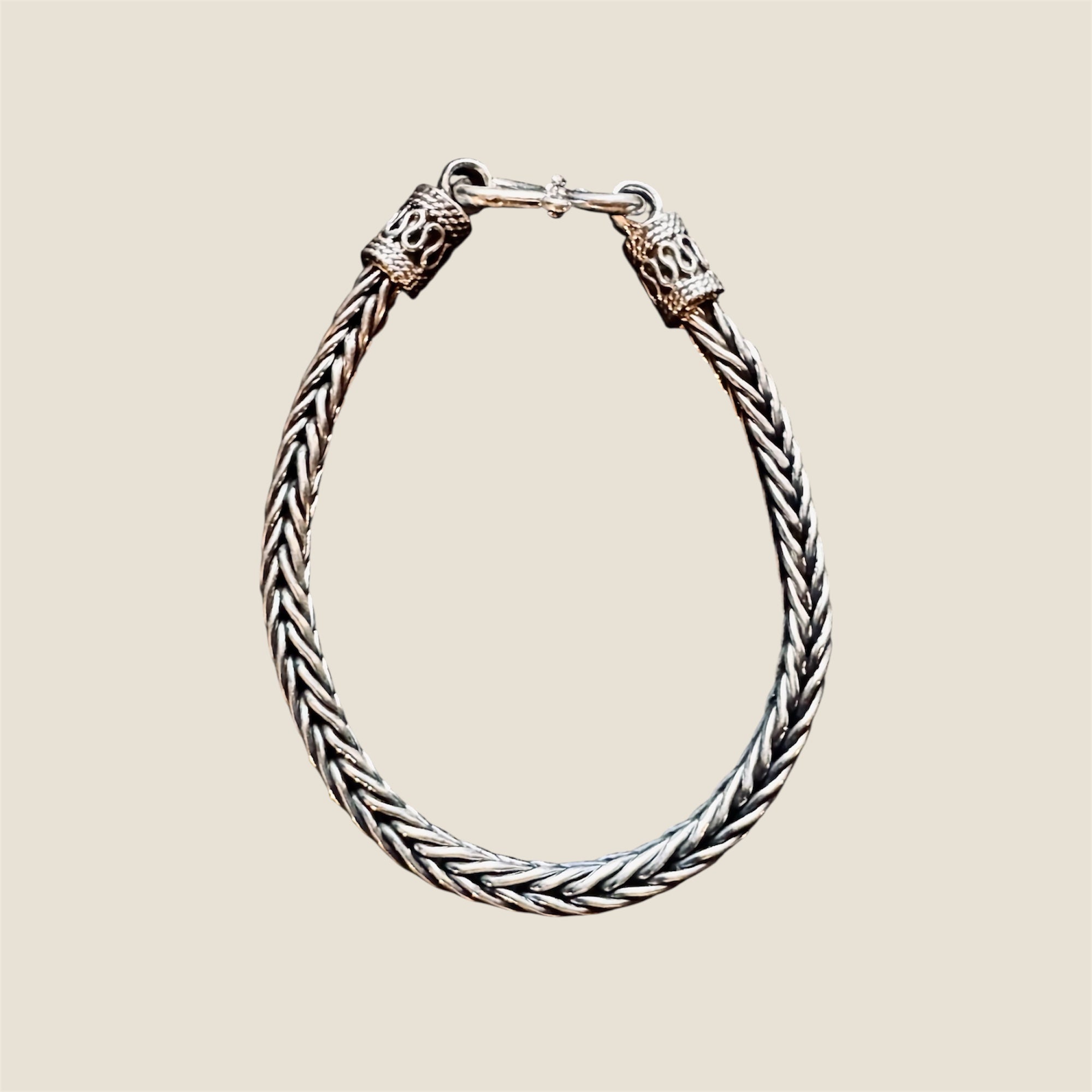 Pulsera unisex cola de zorro en plata 0.925