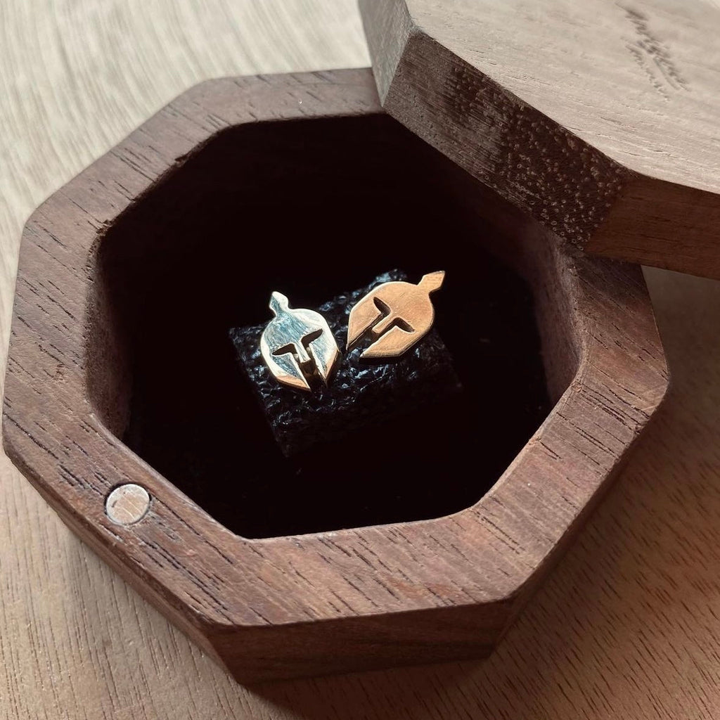 Aretes Casco Griego plata 0.925