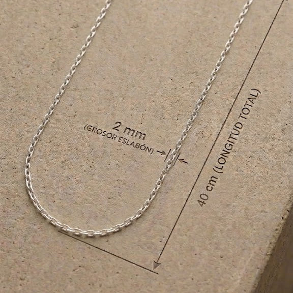 Cadena eslabón 2mm plata 0,925, 40 cm