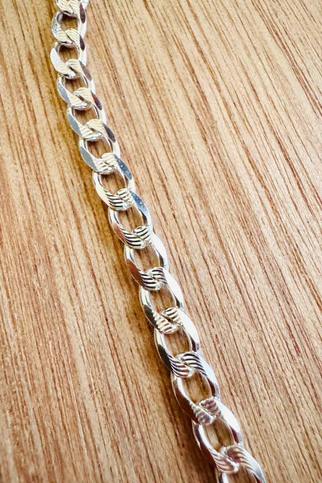 Cadena eslabón plata 60 cm, plata 0,925