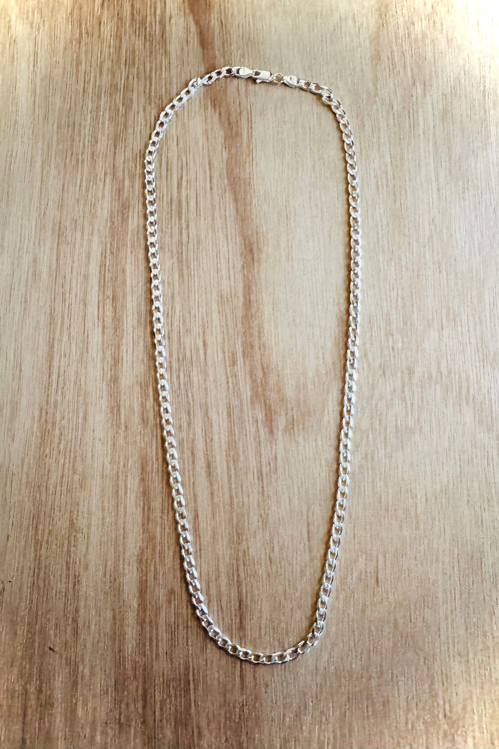 Cadena eslabón plata 60 cm, plata 0,925