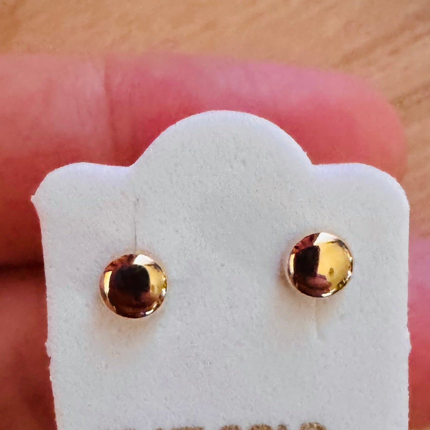 Broquel Globo Plano Oro 14k