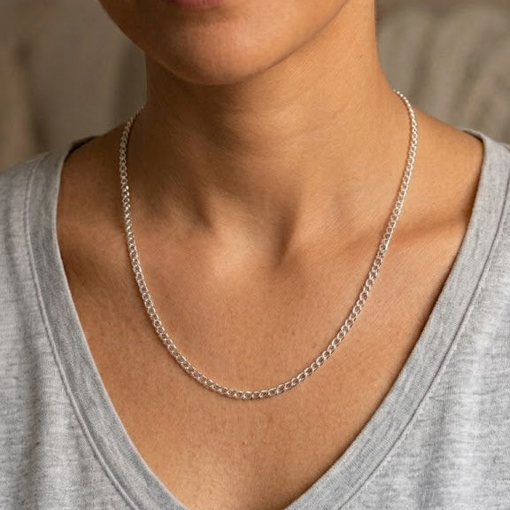 Cadena eslabón 3.5mm plata 0,925, 51.5cm