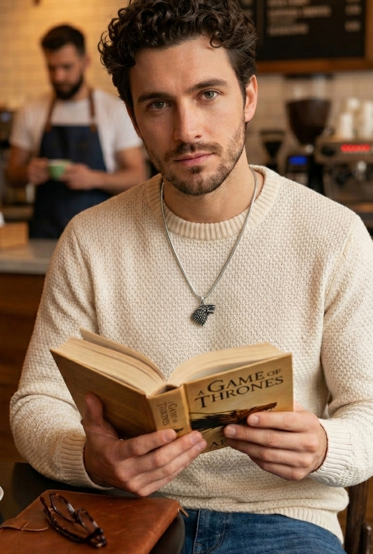 Dije Stark Game of Thrones 25mm plata