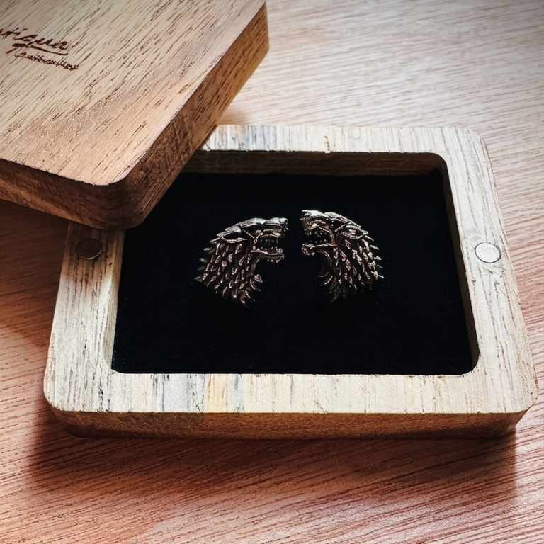 Aretes Casa Stark, Game of Thrones, plata