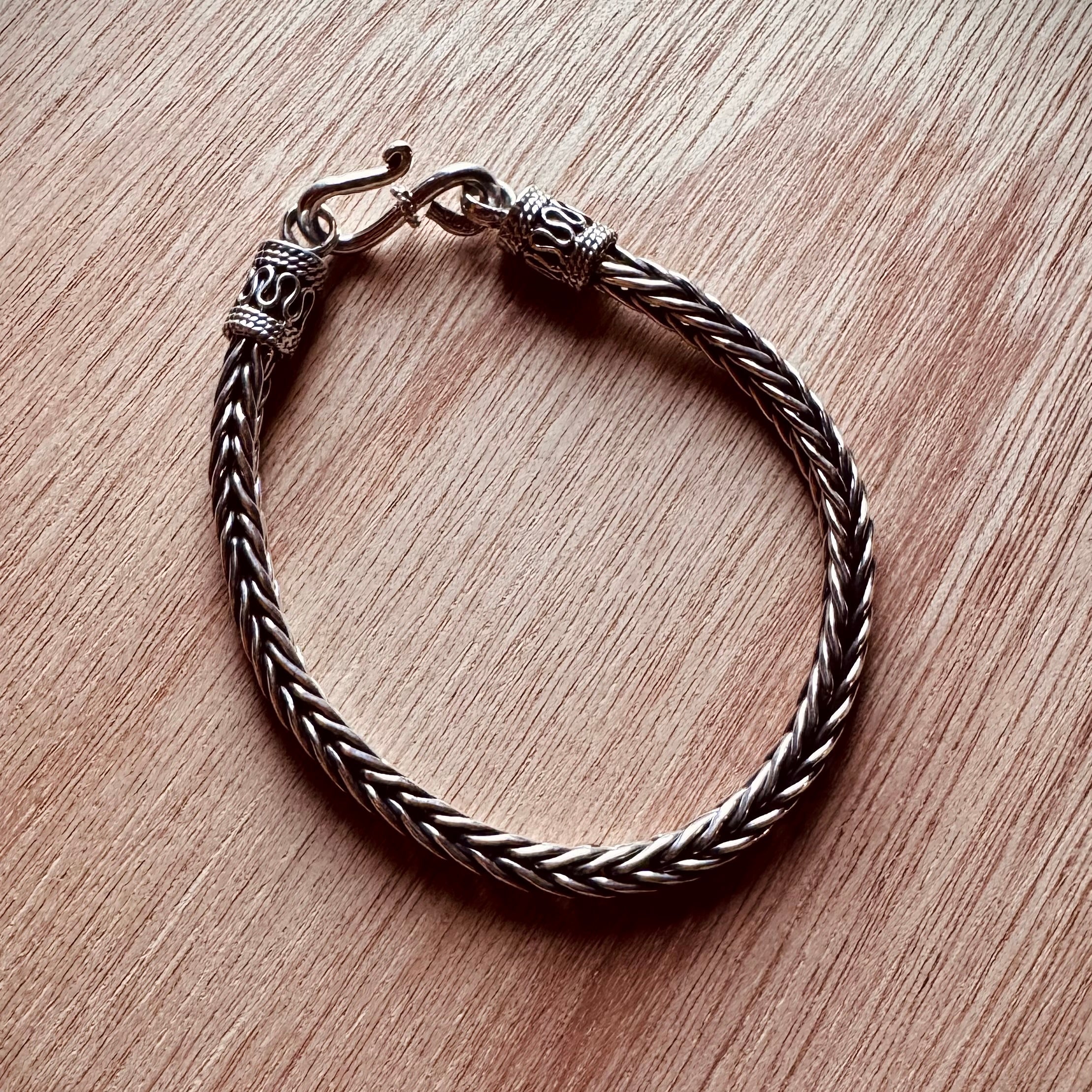 Pulsera unisex cola de zorro en plata 0.925