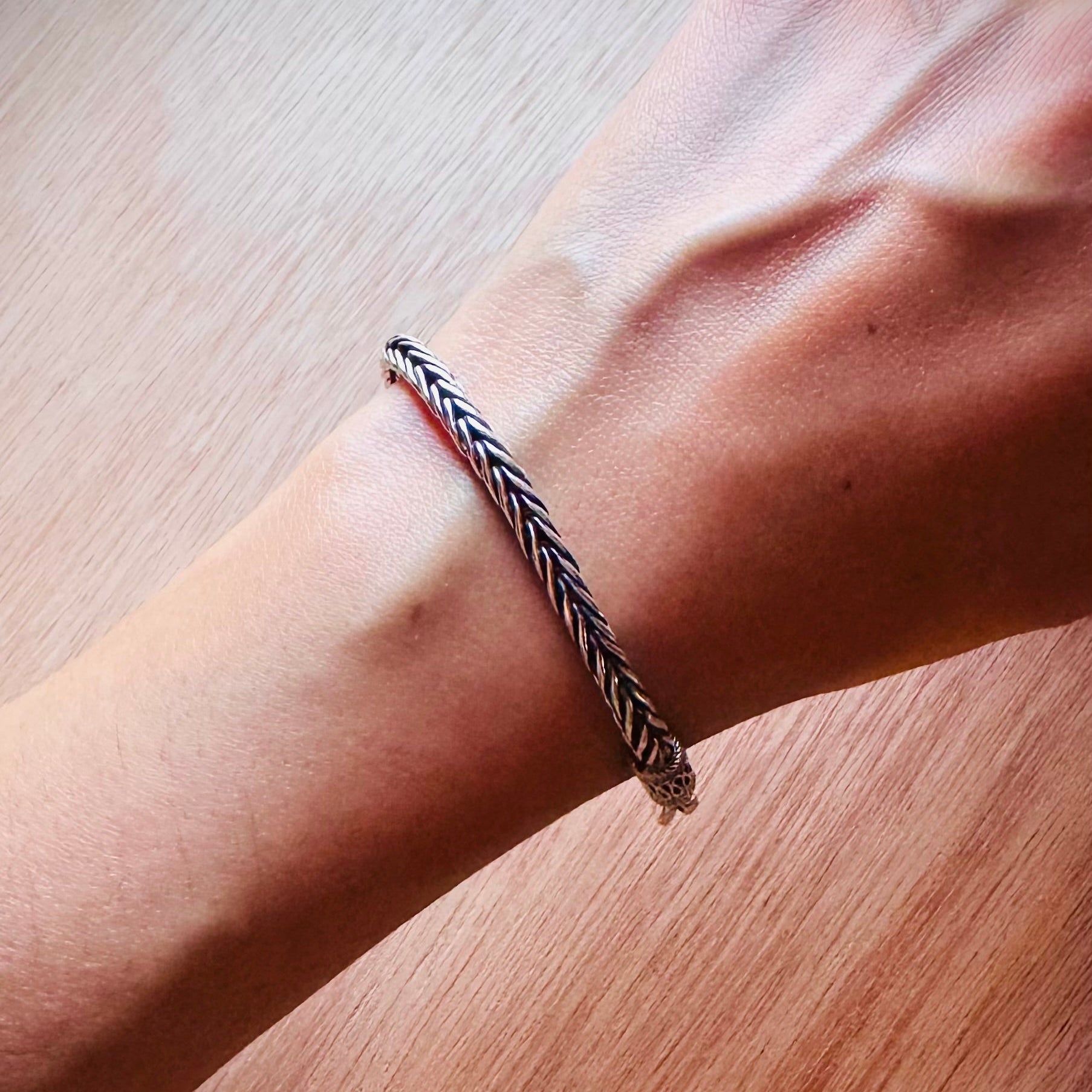 Pulsera unisex cola de zorro en plata 0.925