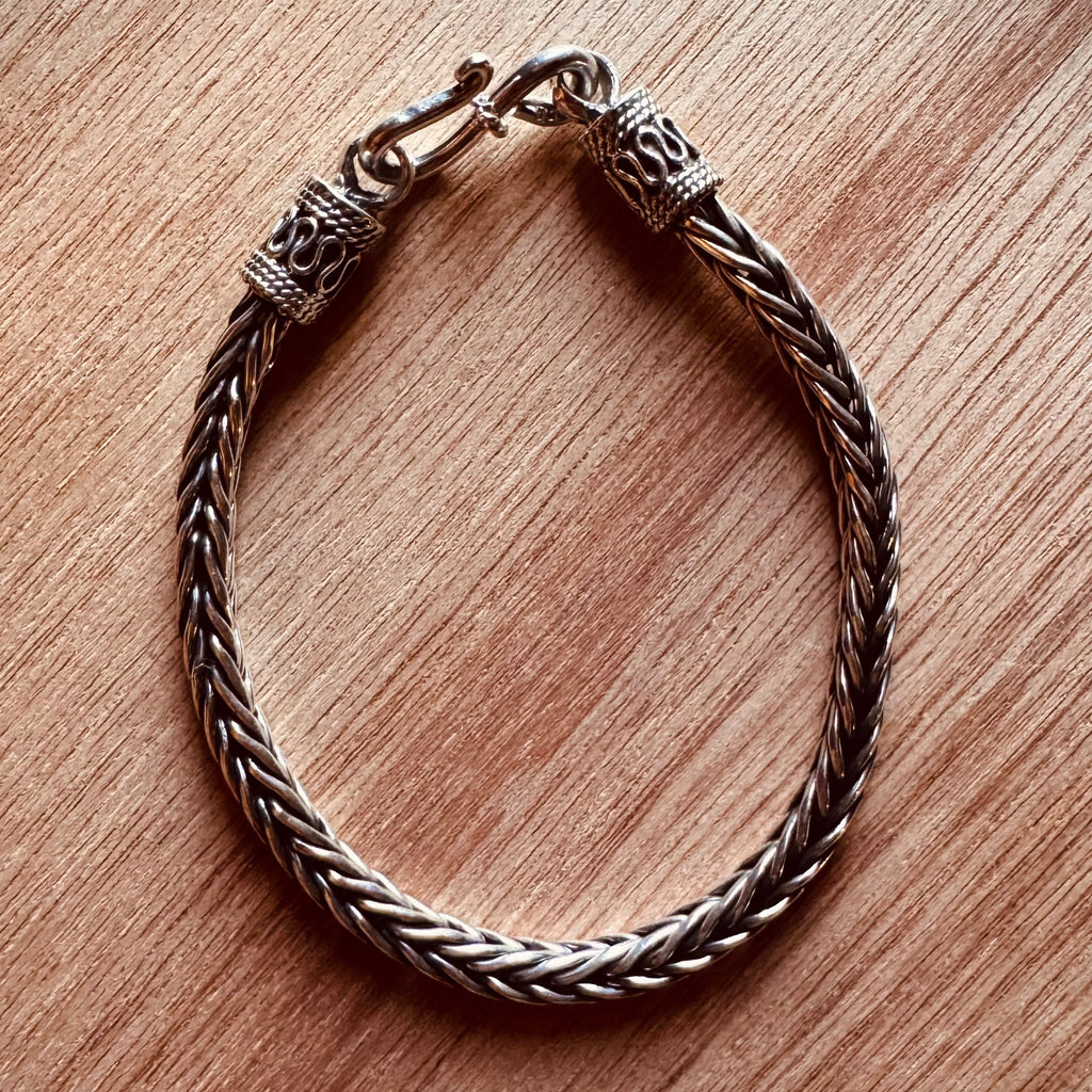 Pulsera unisex cola de zorro en plata 0.925